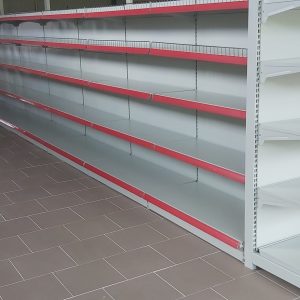 2.02 Rafturi de magazin tip gondola alb - gri cu inaltime de 1,70m