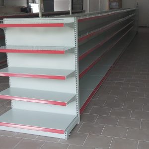 2.03 Rafturi de magazin tip capat de gondola alb-gri , inaltime 1,70m