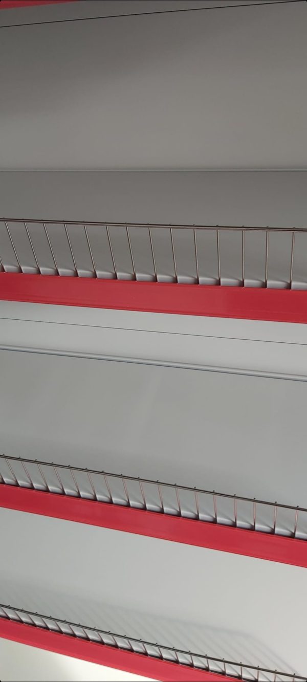 Opritor cromat pentru polite de rafturi de magazin , lungime 1,25m