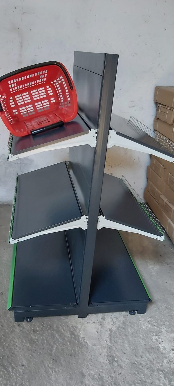 4.1 Rafturi de magazin pentru legume si fructe tip gondola culoare gri antracit - imagine 3