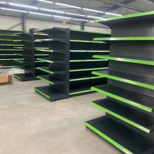 1.3 Rafturi de magazin tip cap de gondola culoare gri antracit cu inaltime de 1,70m